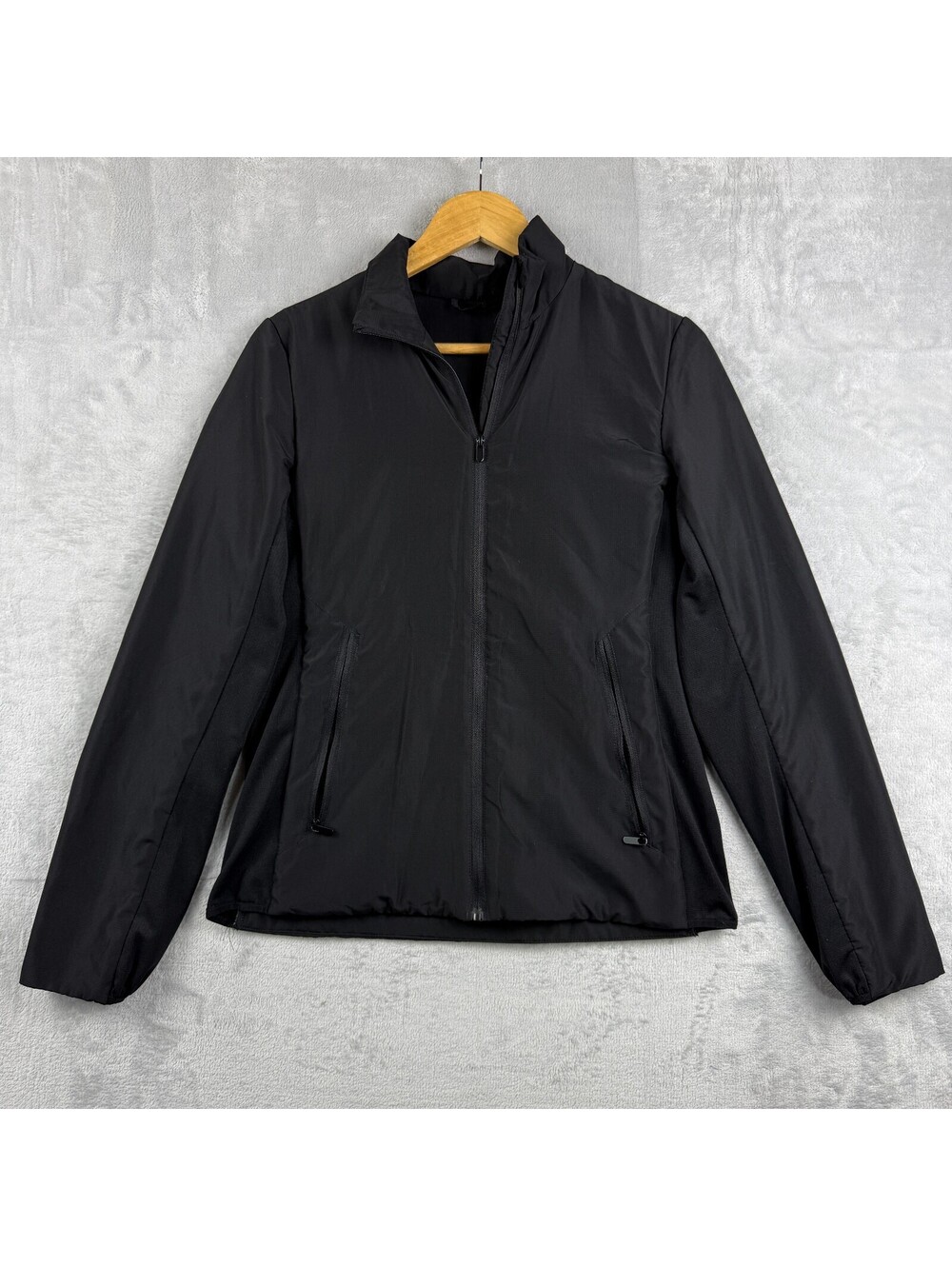 Women Black Full Zip Insulated Lightweight Jacket Size S Atom Style Gorpcore